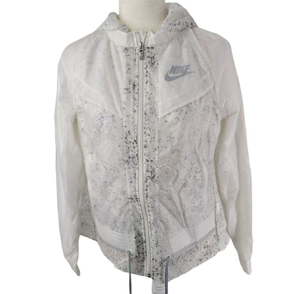 Nike Wind Runner Jacket Small Splatter Clear Hoodie Y2K
